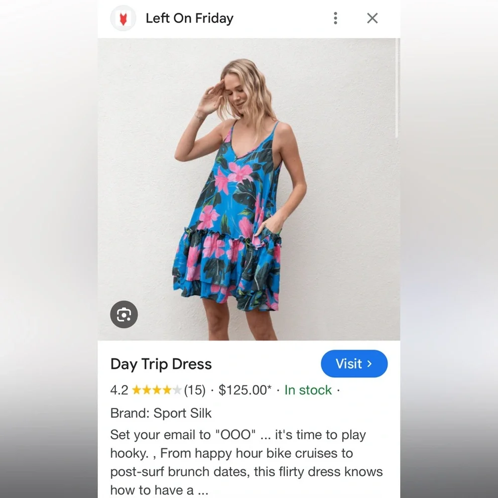 NWT Left on Friday Day Trip Dress - Aloha Point Break Size S/M - Picture 2 of 4